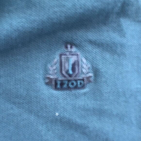 Izod Mens Polo Shirt Medium Navy Blue Silk Wash Short Sleeve Classic Casual - Picture 5 of 9